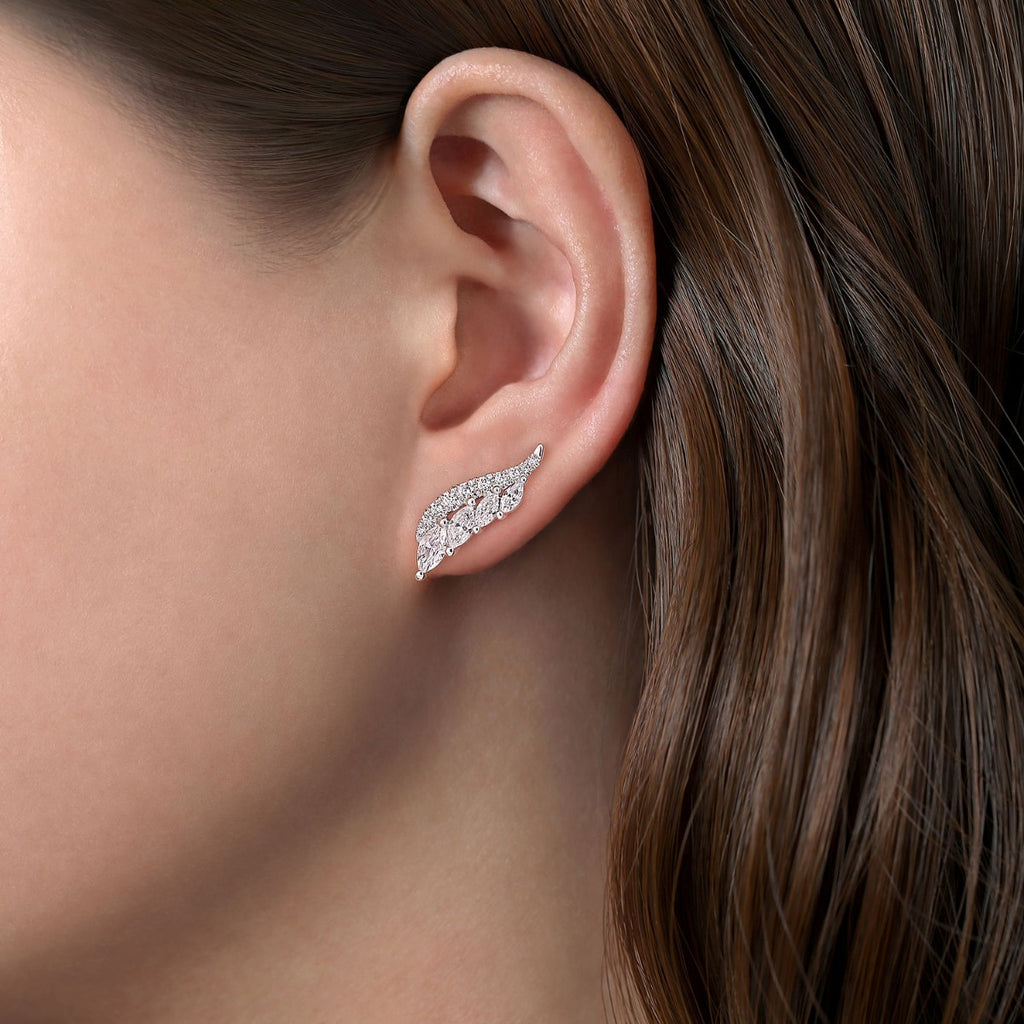 18K White Gold Diamond Earrings