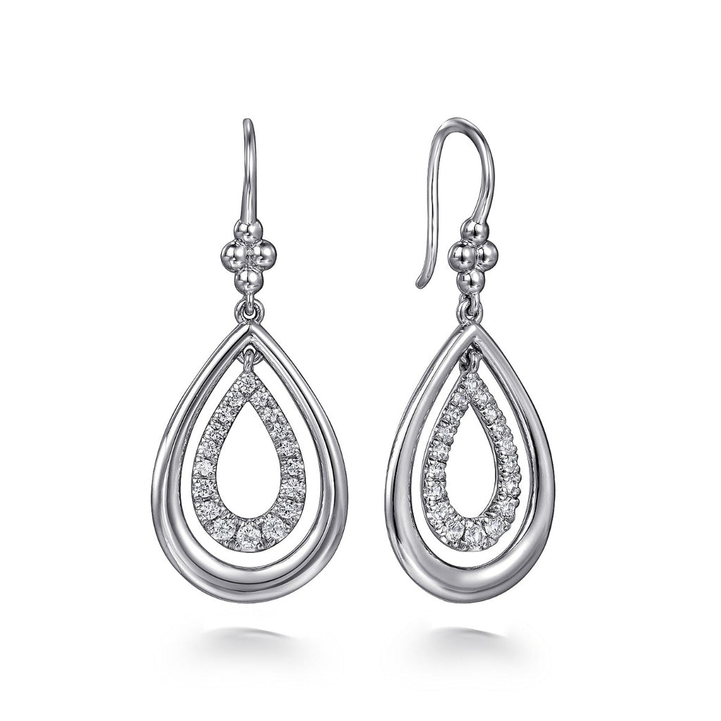925 Sterling Silver Bujukan Teardrop Fish Wire Earrings