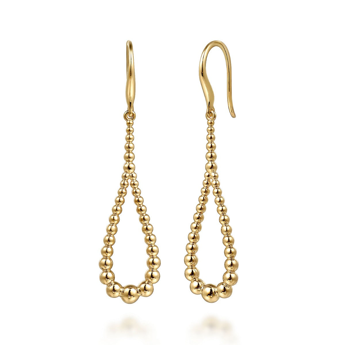 14K Yellow Gold Bujukan Teardrop Earrings