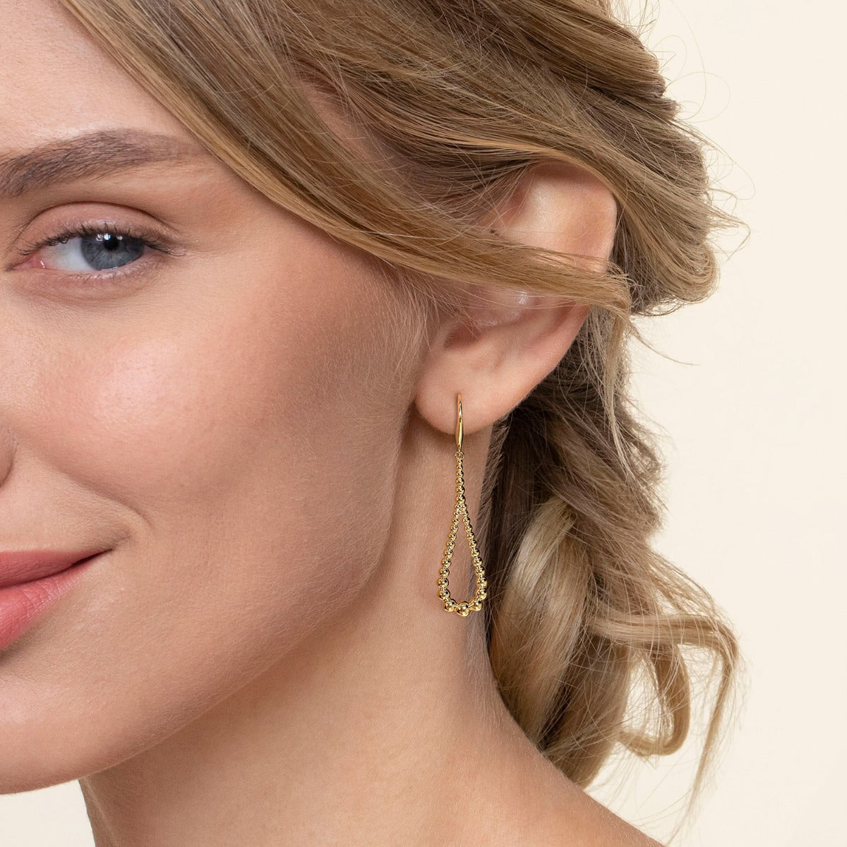14K Yellow Gold Bujukan Teardrop Earrings