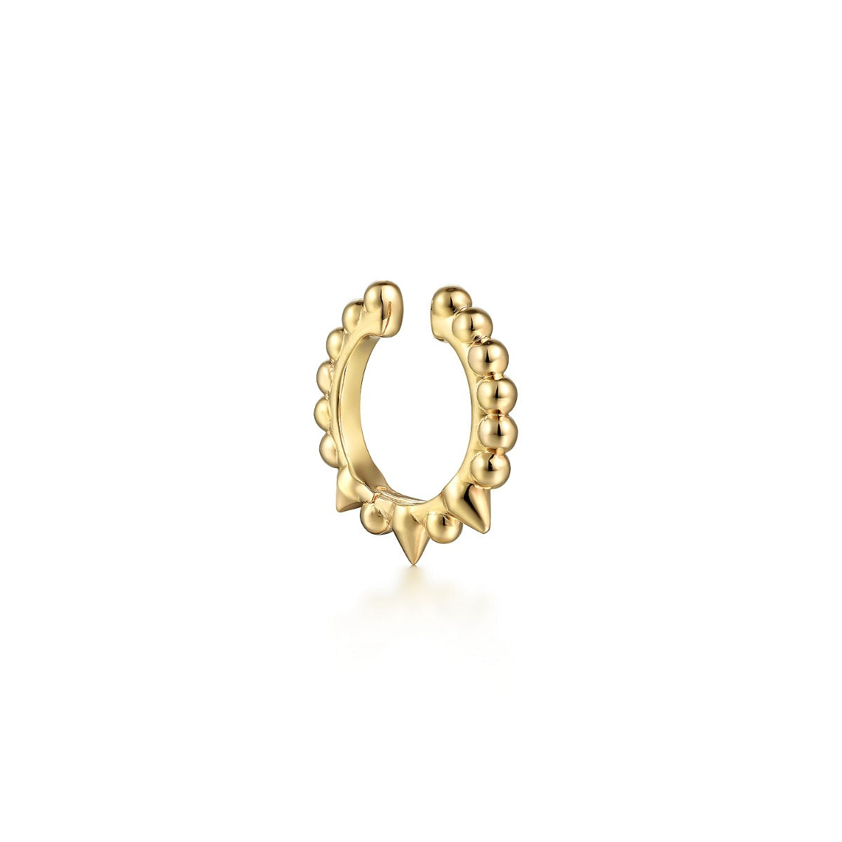 14K Yellow Gold Bujukan Bead Single Ear Cuff Earring