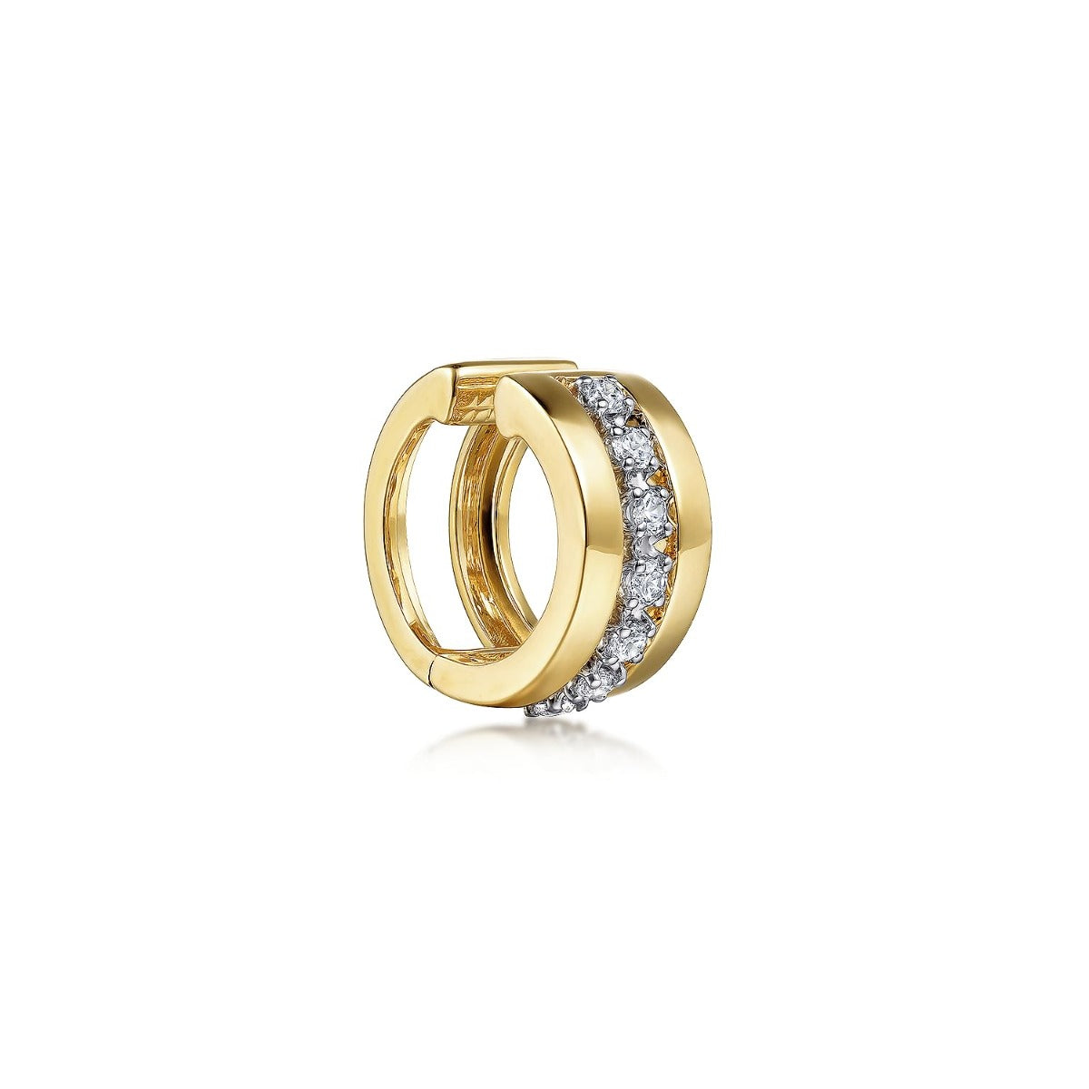 14K Yellow Gold Wide Diamond Ear Cuffs