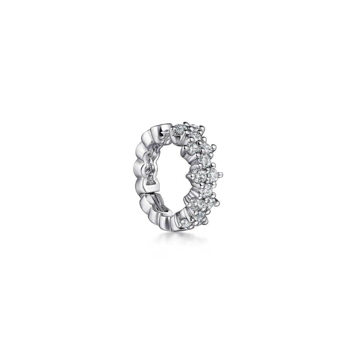 14K White Gold Single Diamond Ear Cuff