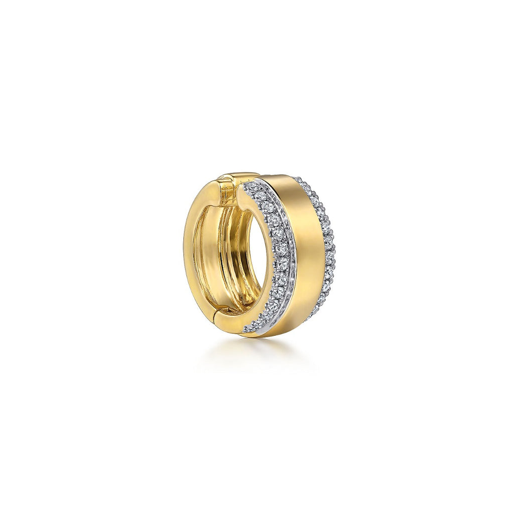 14K Yellow Gold Single Diamond Ear Cuff