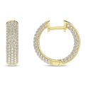 Inside-Out Pave Dome Hoop Earrings (Round)