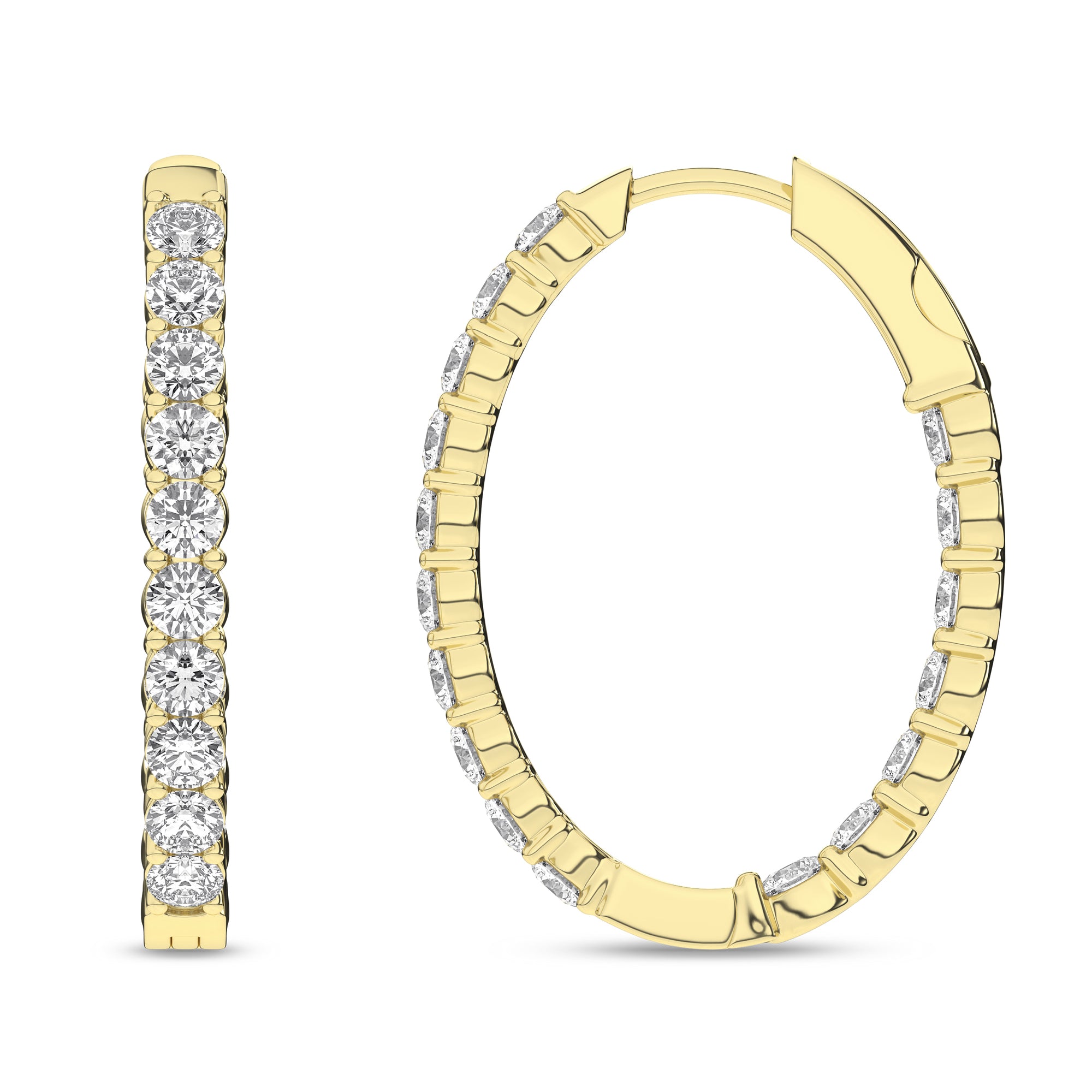 Inside-Out Oval Hoop Earrings (Round)