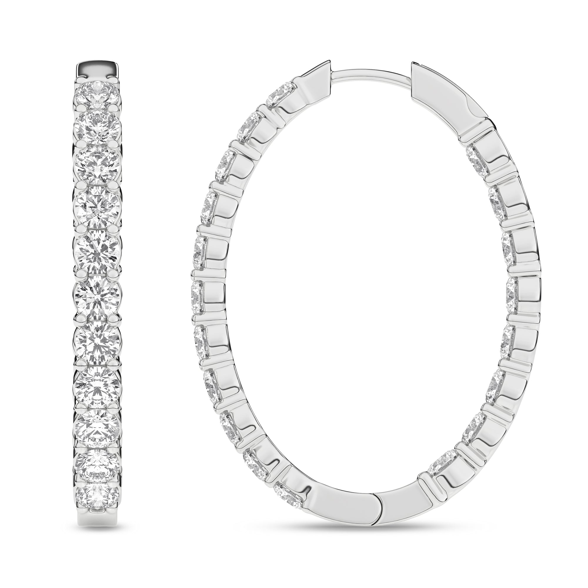 Inside-Out Oval Hoop Earrings (Round)