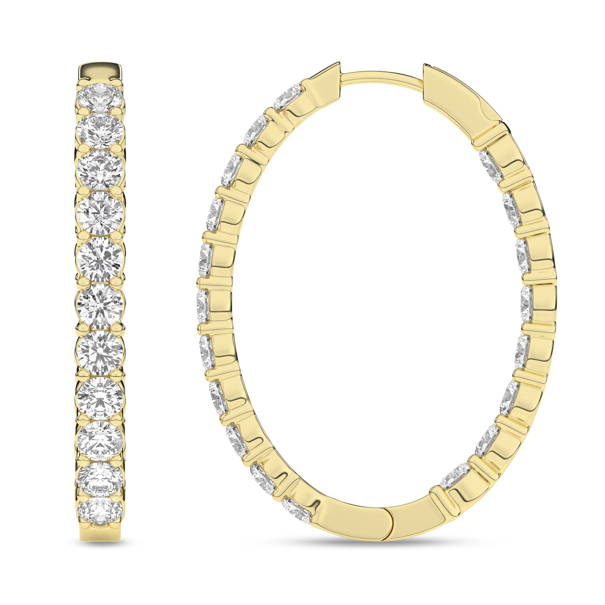 Inside-Out Oval Hoop Earrings (Round)