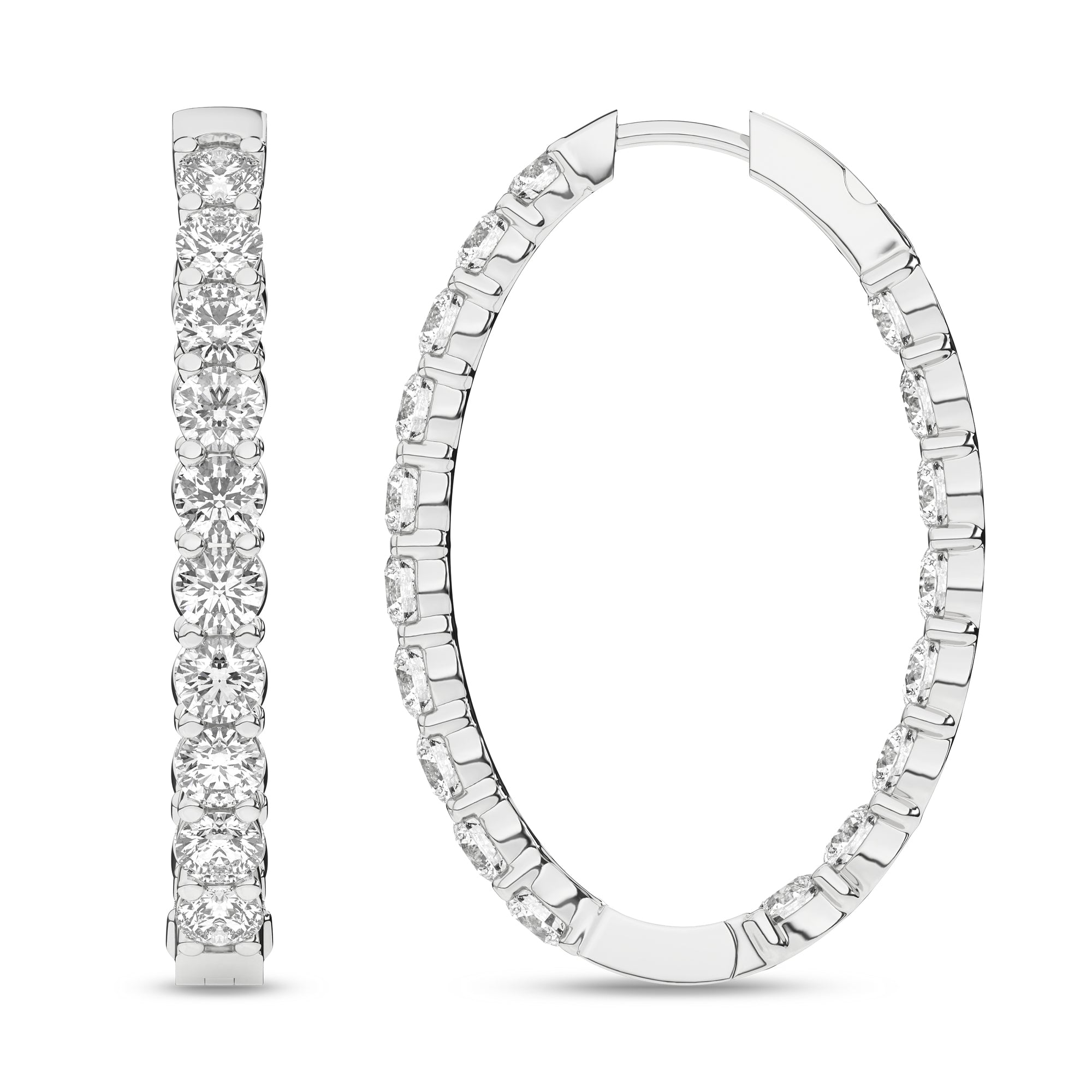 Inside-Out Oval Hoop Earrings (Round)
