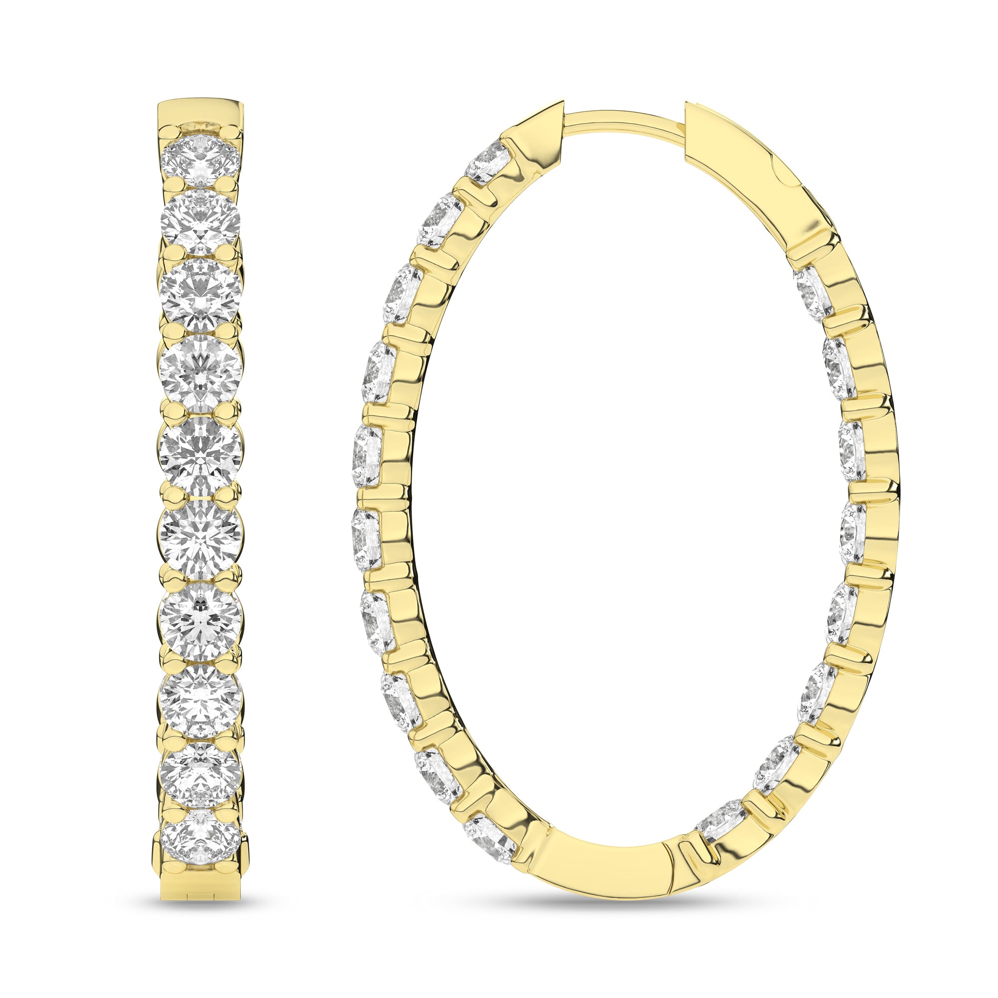 Inside-Out Oval Hoop Earrings (Round)