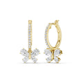 Butterfly Drop Hoop Earrings(Pear)