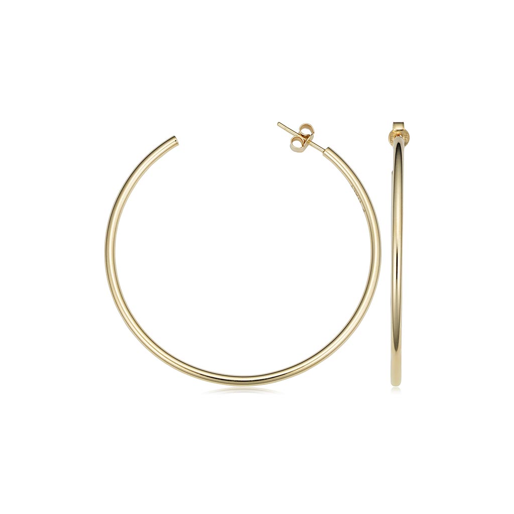 14k Yellow Gold Polished Hoop Earrings