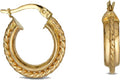 Thalassa 14K Yellow Gold 4.1x10mm Polished Twist Hoop Earrings