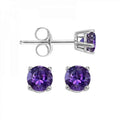 14k White Gold .50ct Amethyst Stud Earrings