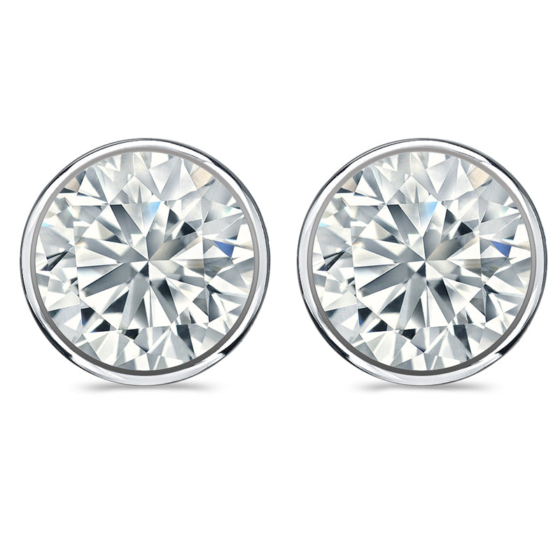 Luminous Aura 1CTW Lab Grown Diamond Stud Earrings in White Gold