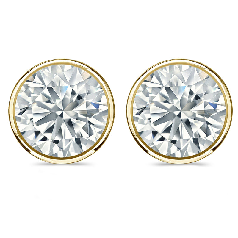 Luminous Aura 1CTW Lab Grown Diamond Stud Earrings in Yellow Gold *IGI Certified*