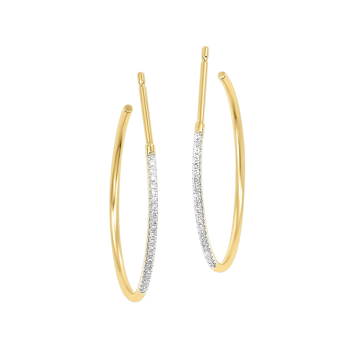 14kt Yellow Gold Diamond Dainty Pave Fashion Earring 1/8 Ct