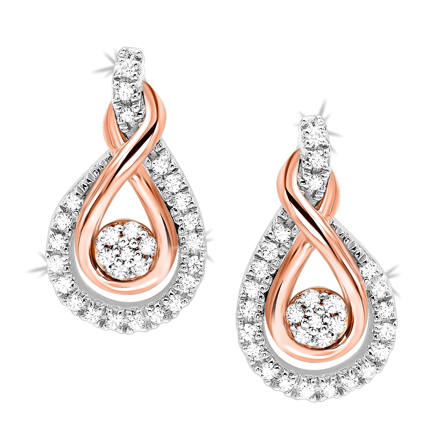 Infinity Love Knot Diamond Earrings