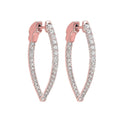 14k Inside Out Diamond Hoops