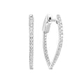 14k Inside Out Diamond Hoops