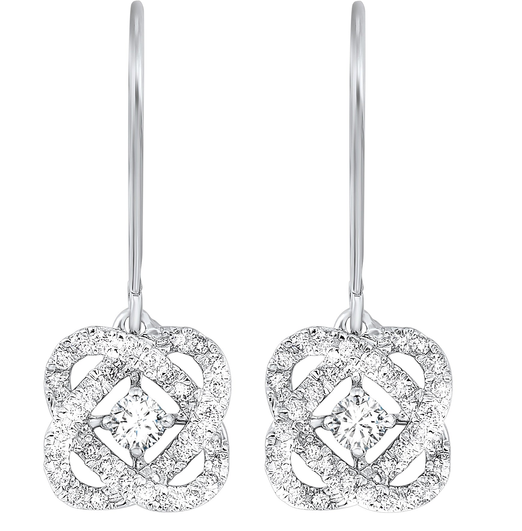 Silver White Gold Earring 1/4ctw