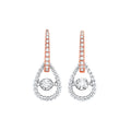 10KT White & Pink Gold & Diamond Classic Book New Rhythm Of Love Fashion Earrings   - 1/4 ctw