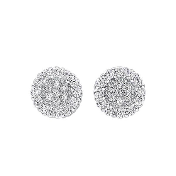 CZ Cluster Stud Earrings
