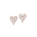 Pave Diamond Heart Earrings