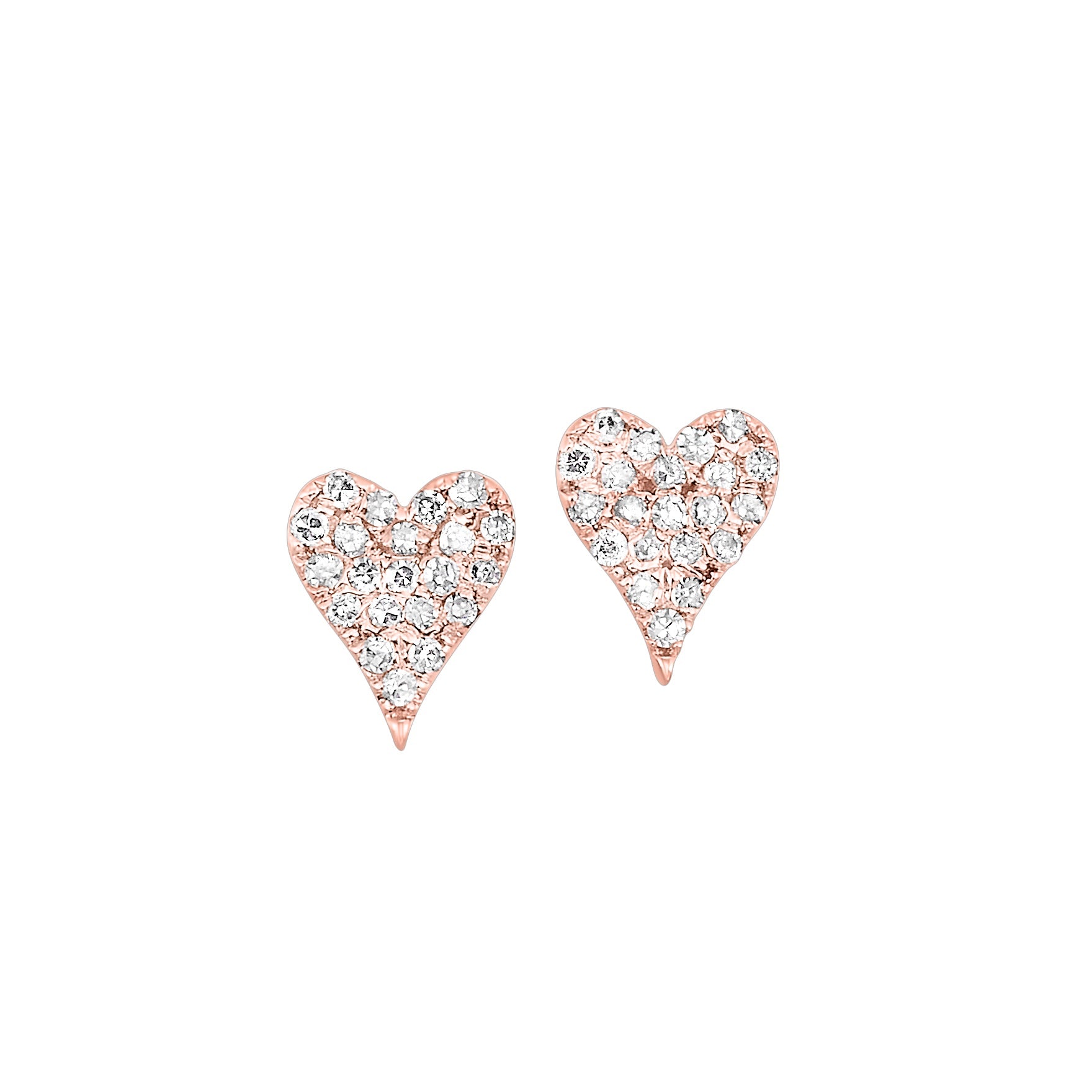 Pave Diamond Heart Earrings