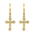 14k Diamond Cross Earrings 1/20 CTW