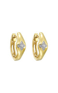 14k Yellow Gold .05ctw Diamond Hoop Earrings
