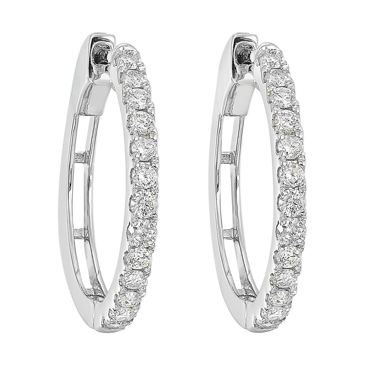 Luminous Grace 1ctw Diamond Round Hoops