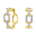 14K Yellow Gold Diamond Link Earring
