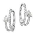 Liora 14K White Gold Pear Shape 3/4CTW Diamond Hoop Earrings
