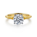 Ellis - 14K White-Yellow Gold Round Semi-Mount Ring