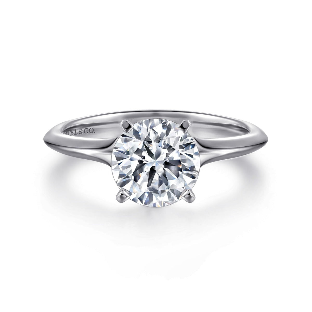 Ellis - 14K White Gold Round Semi-Mount Ring