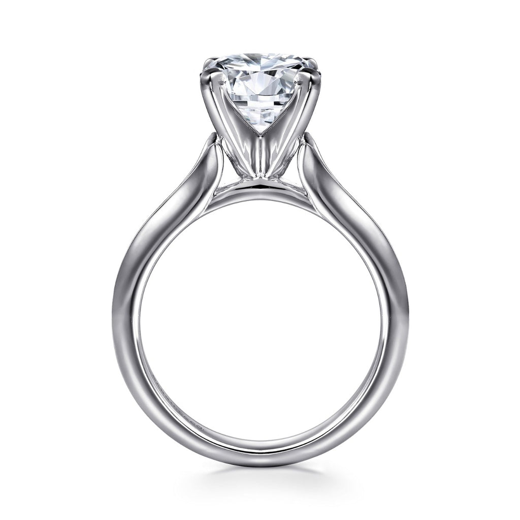 Ellis - 14K White Gold Round Semi-Mount Ring