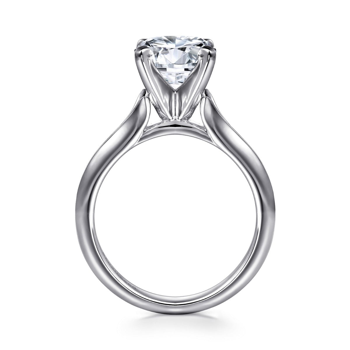 Ellis - 14K White Gold Round Semi-Mount Ring