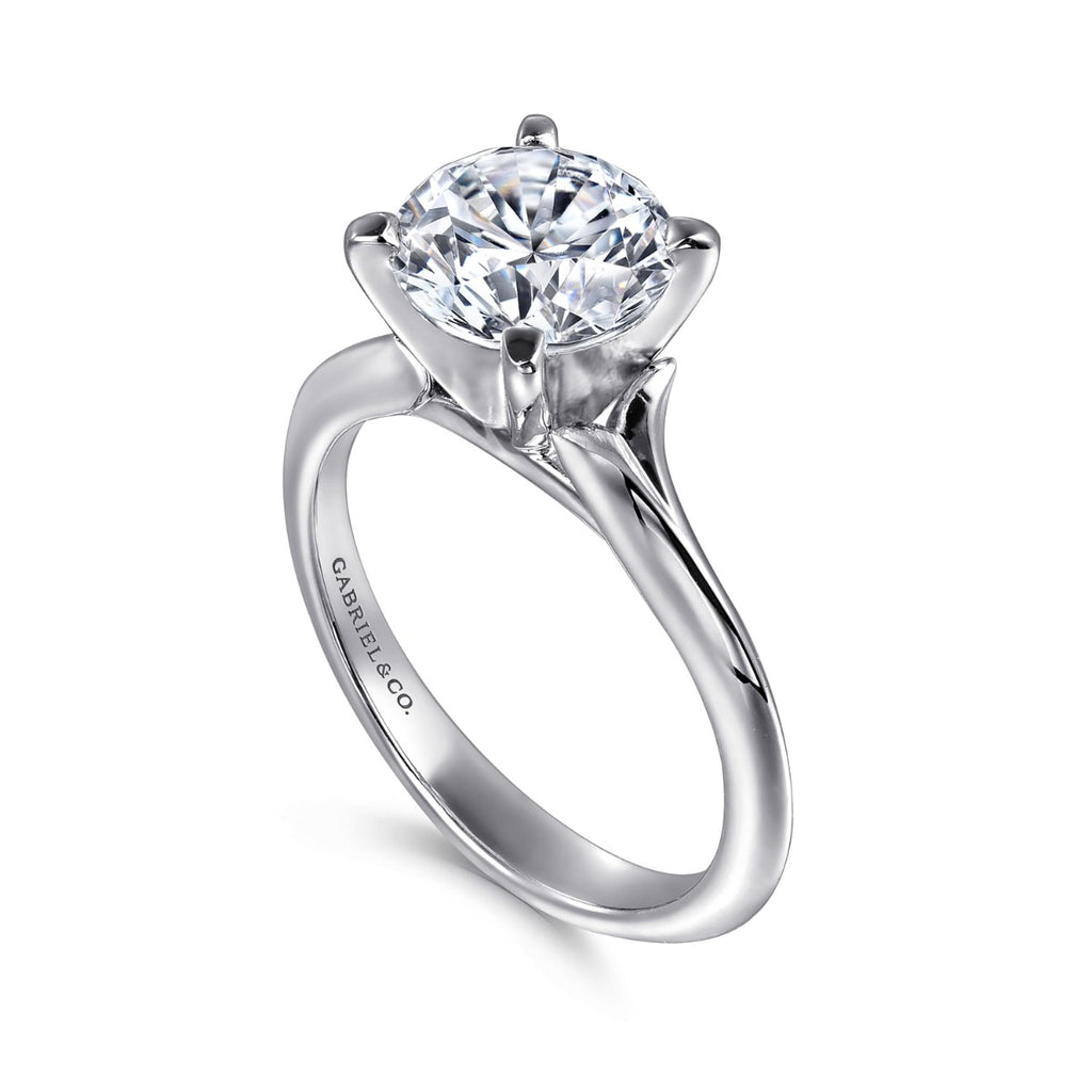Ellis - 14K White Gold Round Semi-Mount Ring
