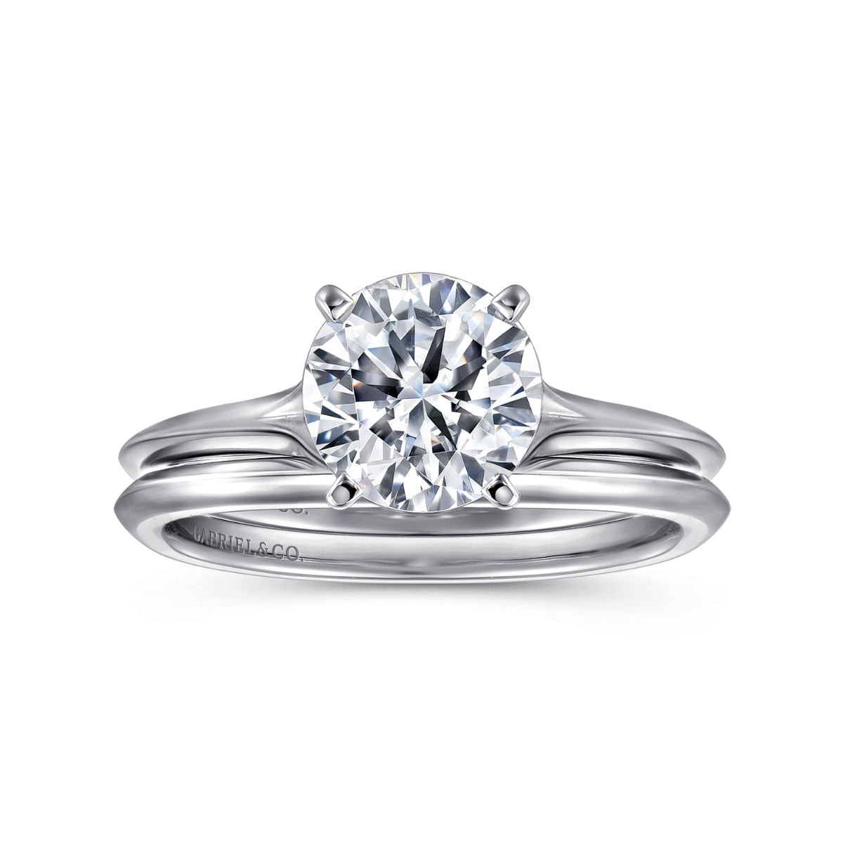 Ellis - 14K White Gold Round Semi-Mount Ring