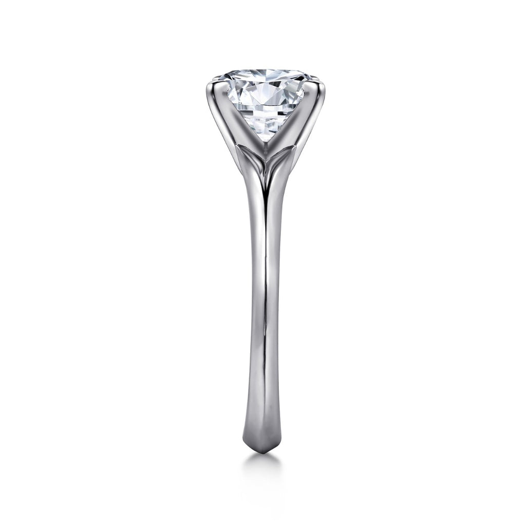Ellis - 14K White Gold Round Semi-Mount Ring