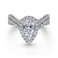 Madeleine - 14K White Gold Pear Shape Halo Semi-Mount Ring