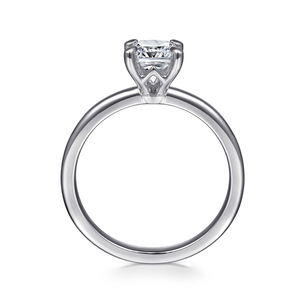Ali - 14K White Gold Cushion Semi-Mount Ring