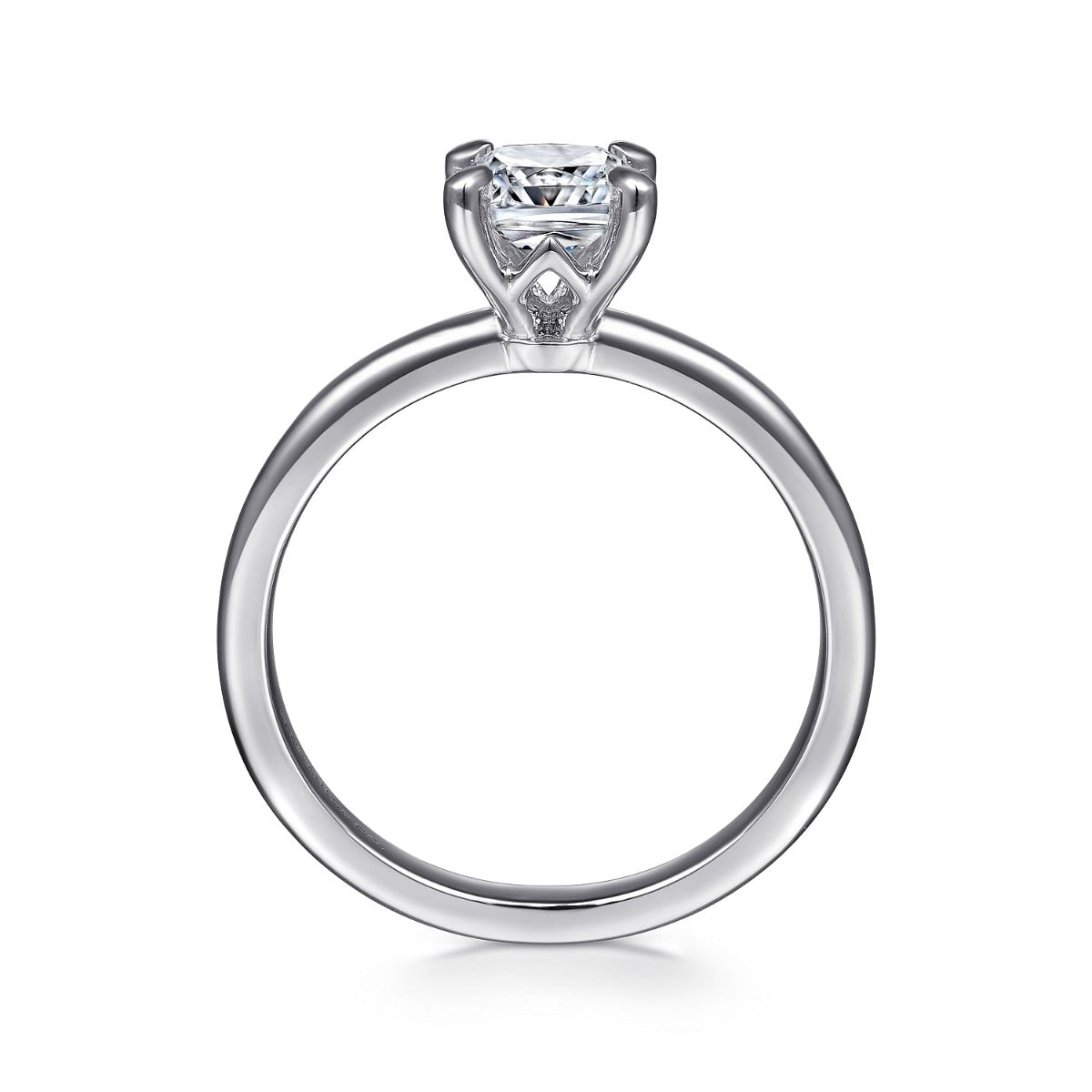 Ali - 14K White Gold Cushion Semi-Mount Ring