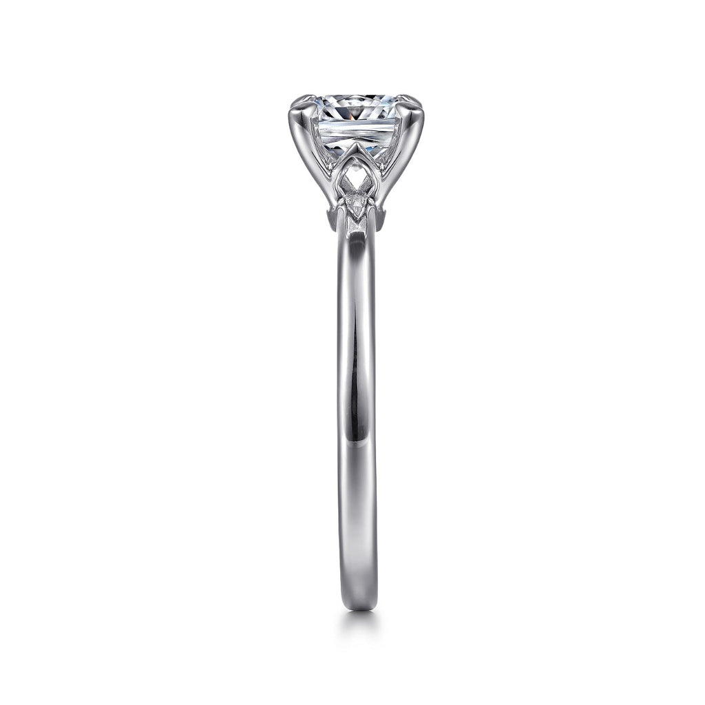 Ali - 14K White Gold Cushion Semi-Mount Ring