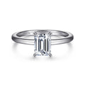 Ali - 14K White Gold Emerald Semi-Mount Ring