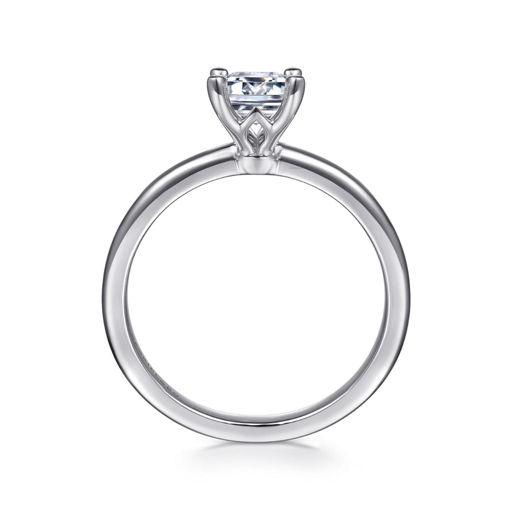 Ali - 14K White Gold Emerald Semi-Mount Ring