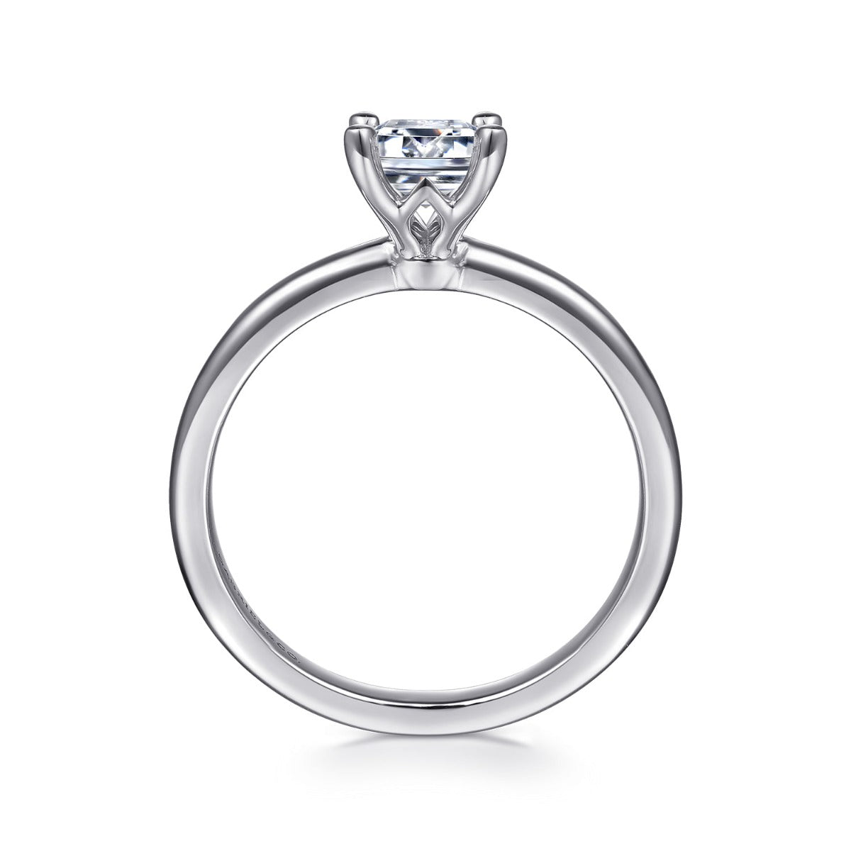 Ali - 14K White Gold Emerald Semi-Mount Ring