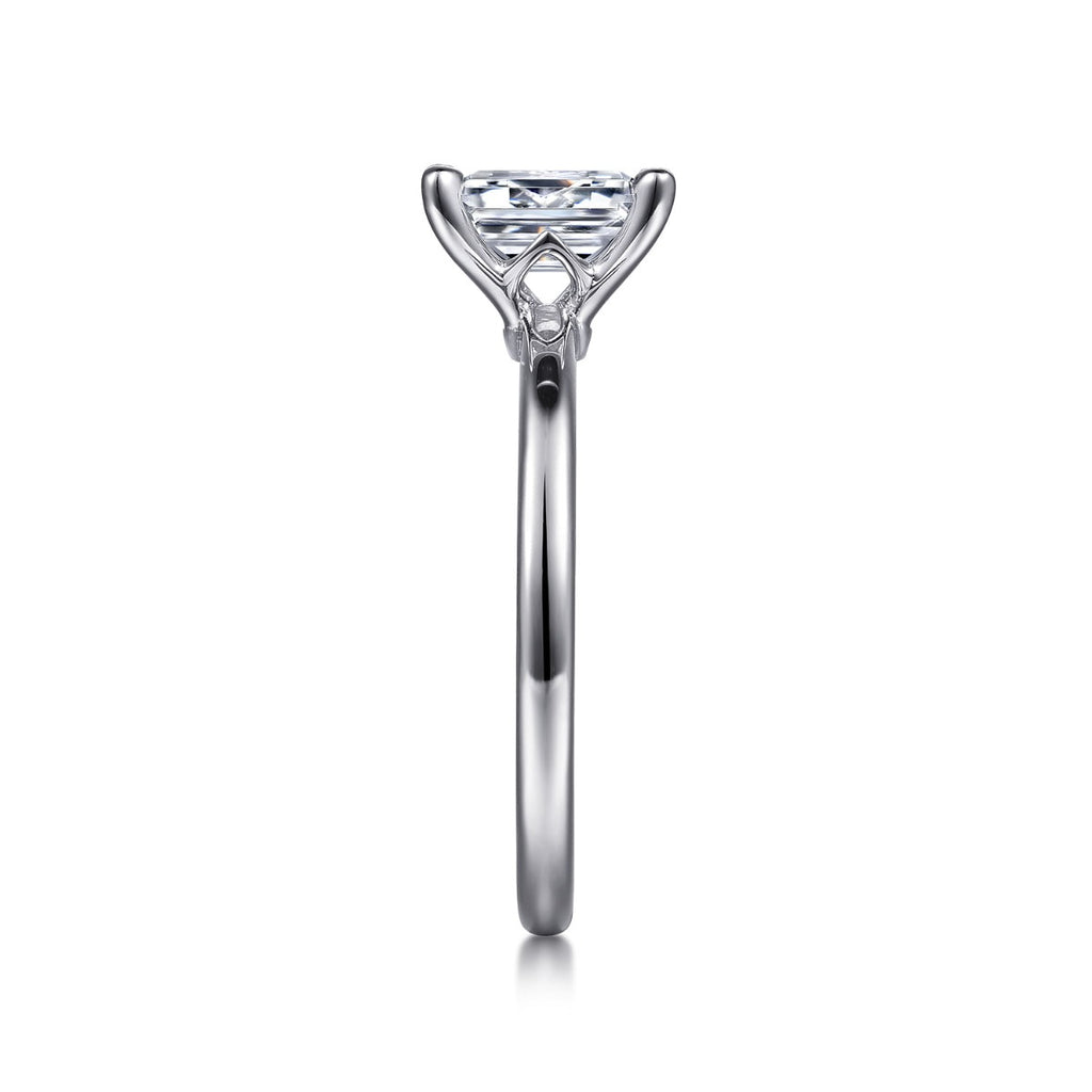 Ali - 14K White Gold Emerald Semi-Mount Ring
