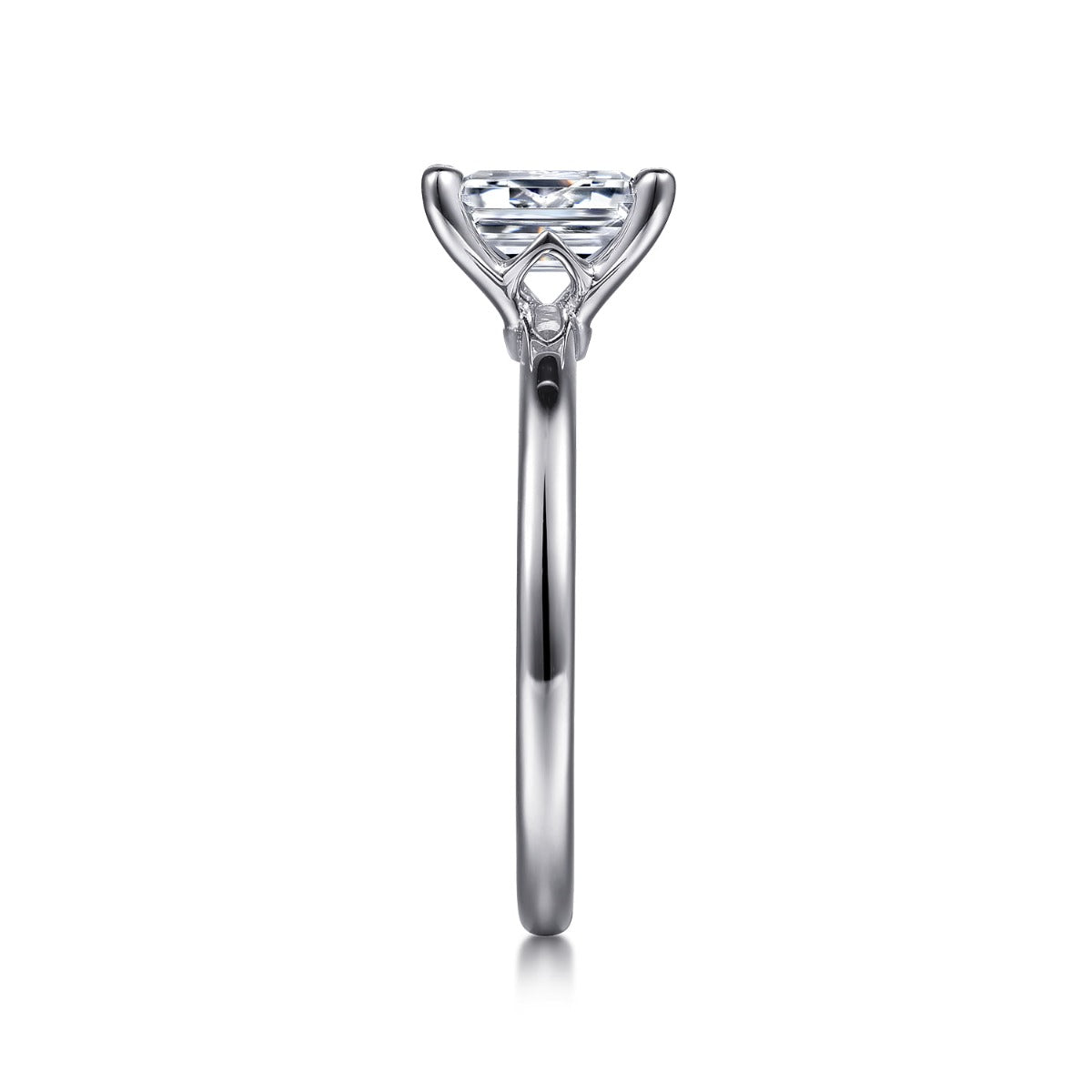 Ali - 14K White Gold Emerald Semi-Mount Ring